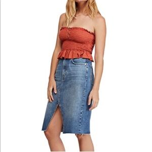 FREE PEOPLE  Denim Skirt NWT